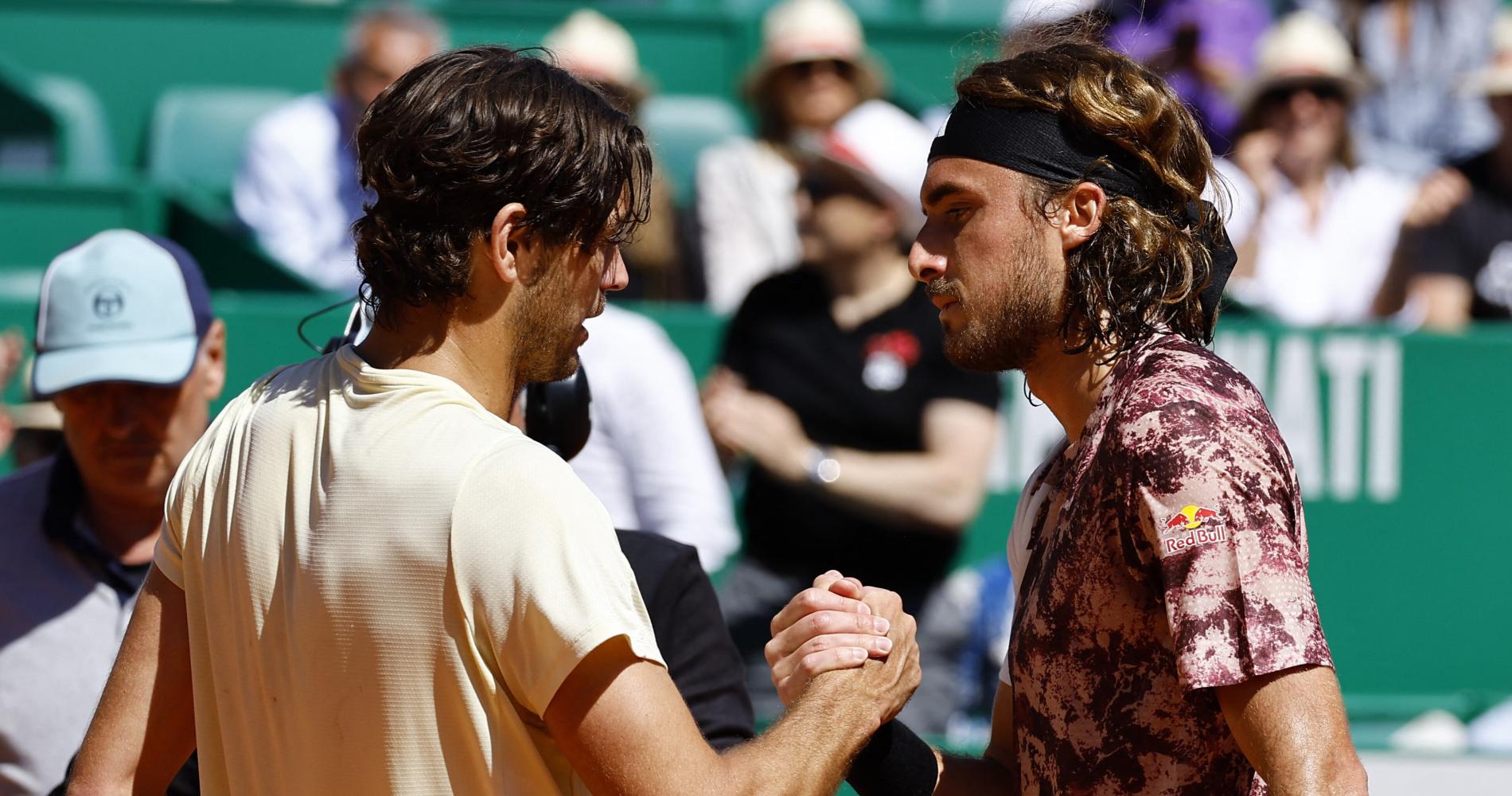 Taylor Fritz Stefanos Tsitsipas Monte Carlo poignée de mains