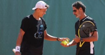 Holger Rune et Patrick Mouratoglou - Monte-Carlo 2023