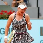 Barbora Krejcikova Madrid 2023 reaction poing serré