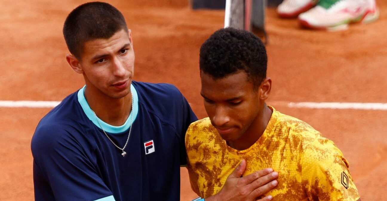 Popyrin Auger Aliassime Rome 2023 poignée de main