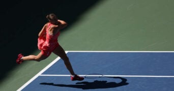 Coup droit d'Aryna Sabalenka à l'US Open 2023