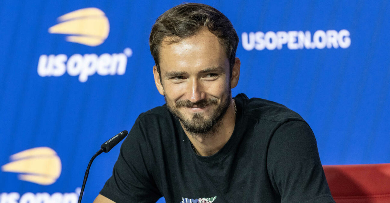 Daniil Medvedev en conférence de presse à l'US Open 2023