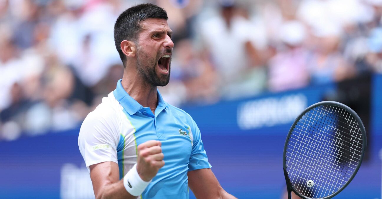 Novak Djokovic US Open 2023 célébration
