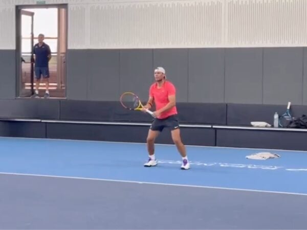 Rafael Nadal à l'entraînement en octobre 2023