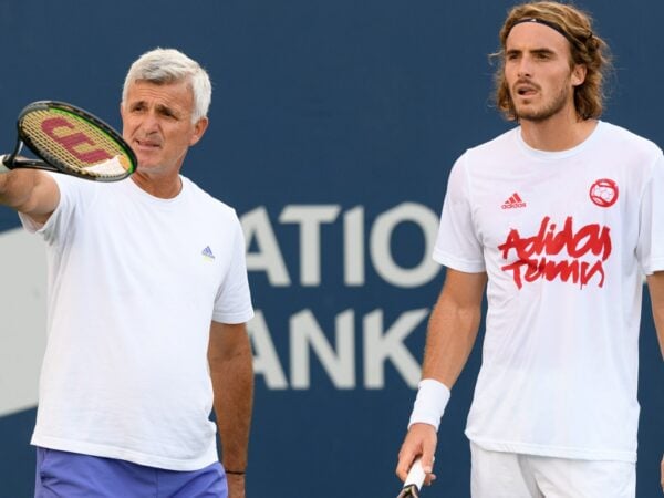 Stefanos Tsitsipas et son père Apostolos, Toronto 2021