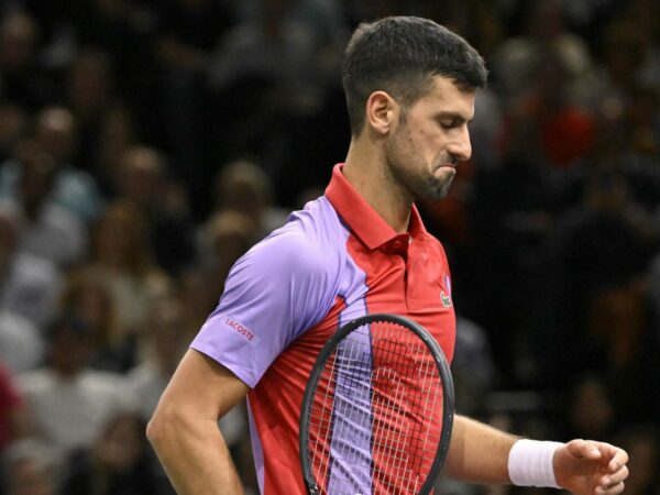 Novak Djokovic Rolex Paris Masters 2023 grimace
