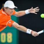 Alex de Minaur Australian Tennis Foundation 2024 exhibition retour revers