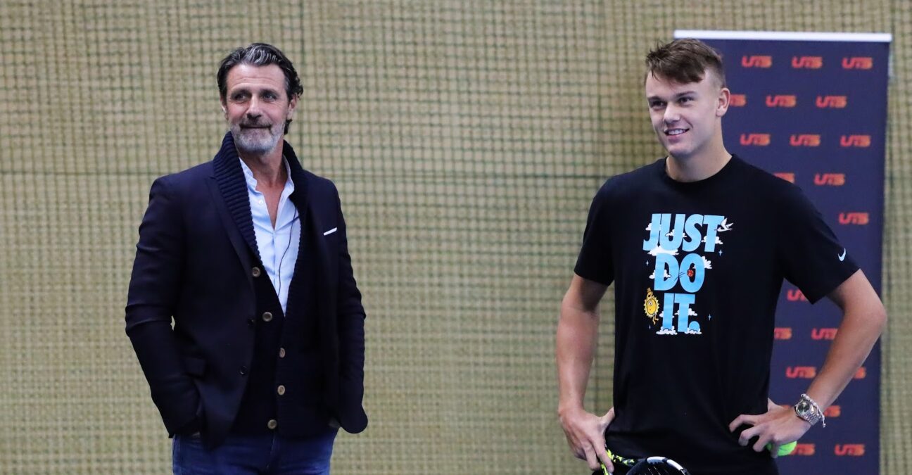 Patrick Mouratoglou et Holger Rune lors d'UTS Oslo en février 2024