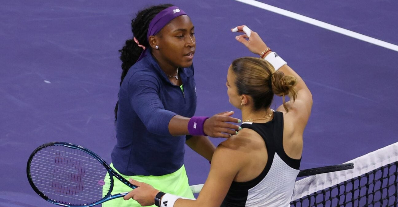 Maria Sakkari Coco Gauff Indian Wells 2024 poignée de main