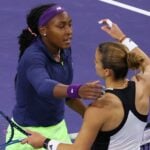 Maria Sakkari Coco Gauff Indian Wells 2024 poignée de main