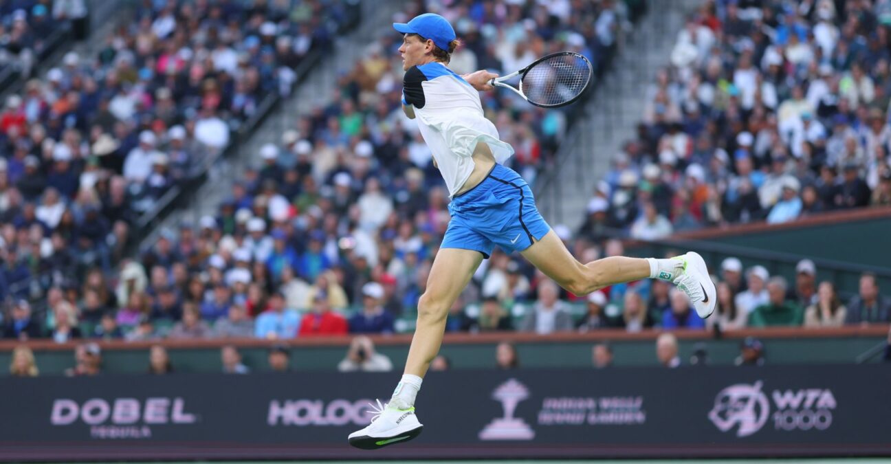 Jannik Sinner Indian Wells 2024 revers saut