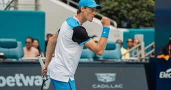 Jannik Sinner Miami 2024 poing serré
