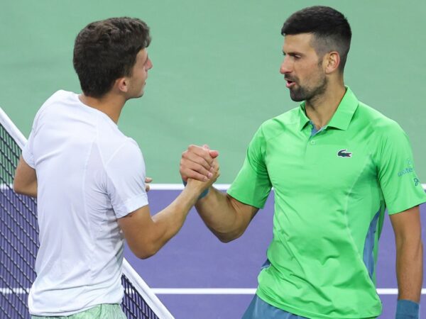 Luca Nardi et Novak Djokovic - Indian Wells 2024