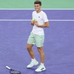 Luca Nardi après sa victoire face à Novak Djokovic à Indian Wells 2024