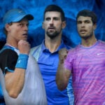 Jannik Sinner, Novak Djokovic et Carlos Alcaraz