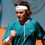 Andrey Rublev Madrid 2024 poing serré célébration