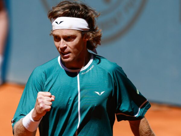 Andrey Rublev Madrid 2024 poing serré célébration