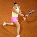 Aryna Sabalenka Madrid 2024 revers slicé