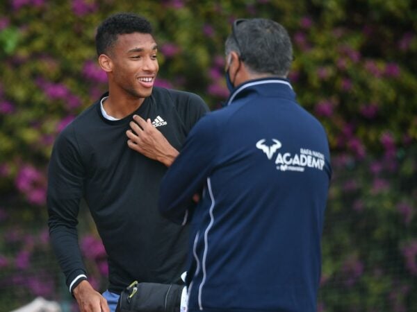 Felix Auger-Aliassime et Toni Nadal en 2021