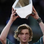 Andrey Rublev Madrid 2024 trophy