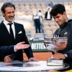 Carlos Alcaraz lors de son interview sur le plateau de France Télévisions