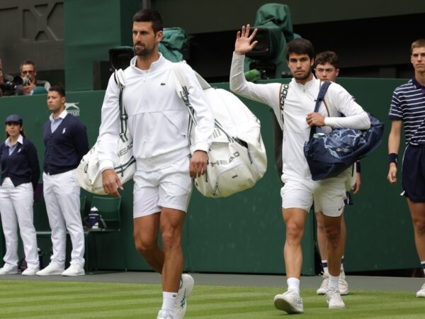 Novak Djokovic Carlos Alcaraz Wimbledon 2024 entrée