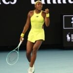 Coco Gauff Open d'Australie 2025 poing serré