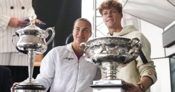 Aryna Sabalenka et Jannik Sinner à l'Open d'Australie 2025