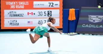 Leylah Fernandez Miami 2024 défense coup droit