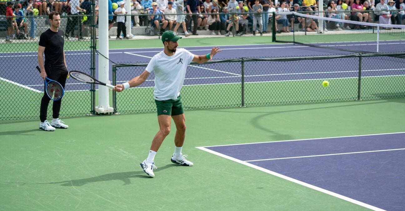 Novak Djokovic et Andy Murray à Indian Wells 2025 (Tristan Lapierre / Tennis Majors)