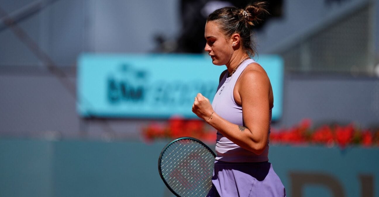 Aryna Sabalenka Madrid 2025 poing serré
