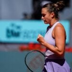 Aryna Sabalenka Madrid 2025 poing serré