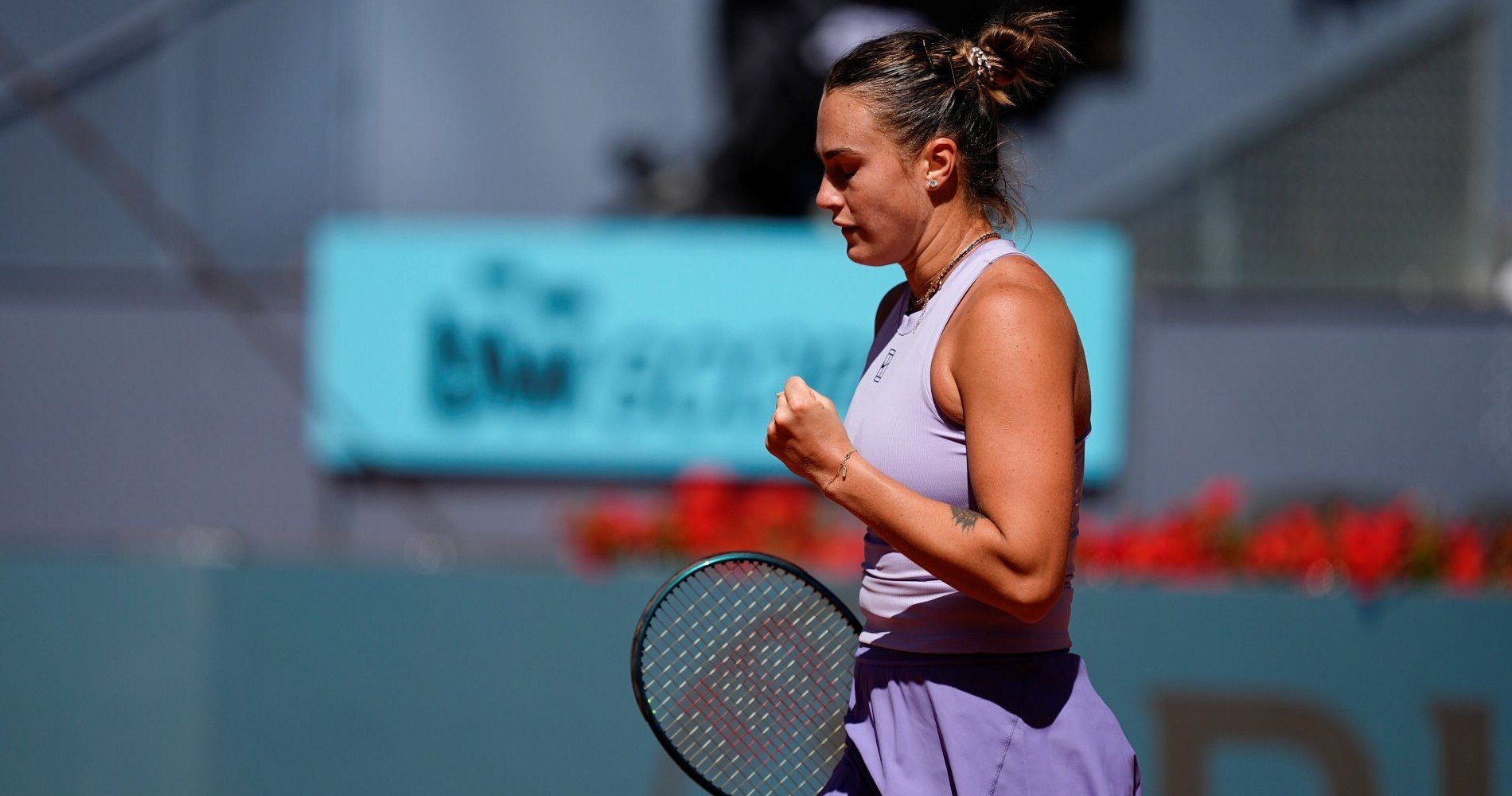 Aryna Sabalenka Madrid 2025 poing serré