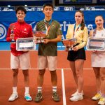 Richard Mitchell (Switzerland), Lyoma Hotelier (Japan), Aleksandra Karabanova (10th seed), Elizaveta Anikina (1st seed, Estonia)